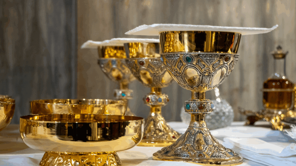 Catholic reflection graphic symbolizing prayer and interior stillness.